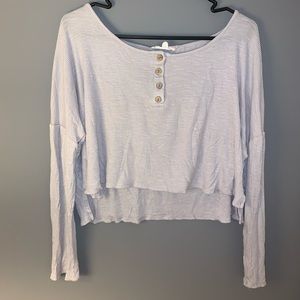Grey Crop Top long sleeve